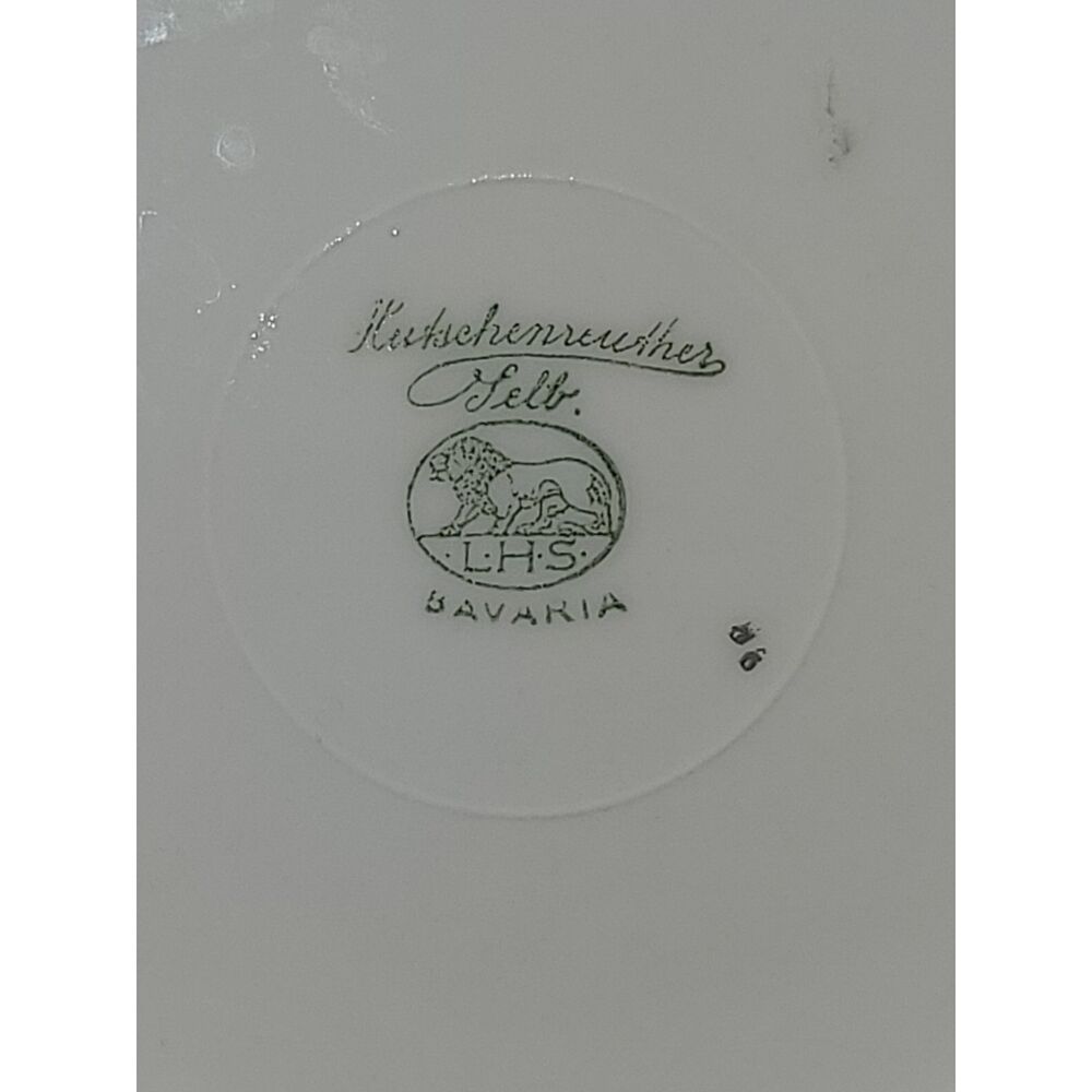 Hutschenreuther Selb HUT6 Floral & Swag 9" Round Vegetable Bowl 1920's Vintage - Picture 4 of 6